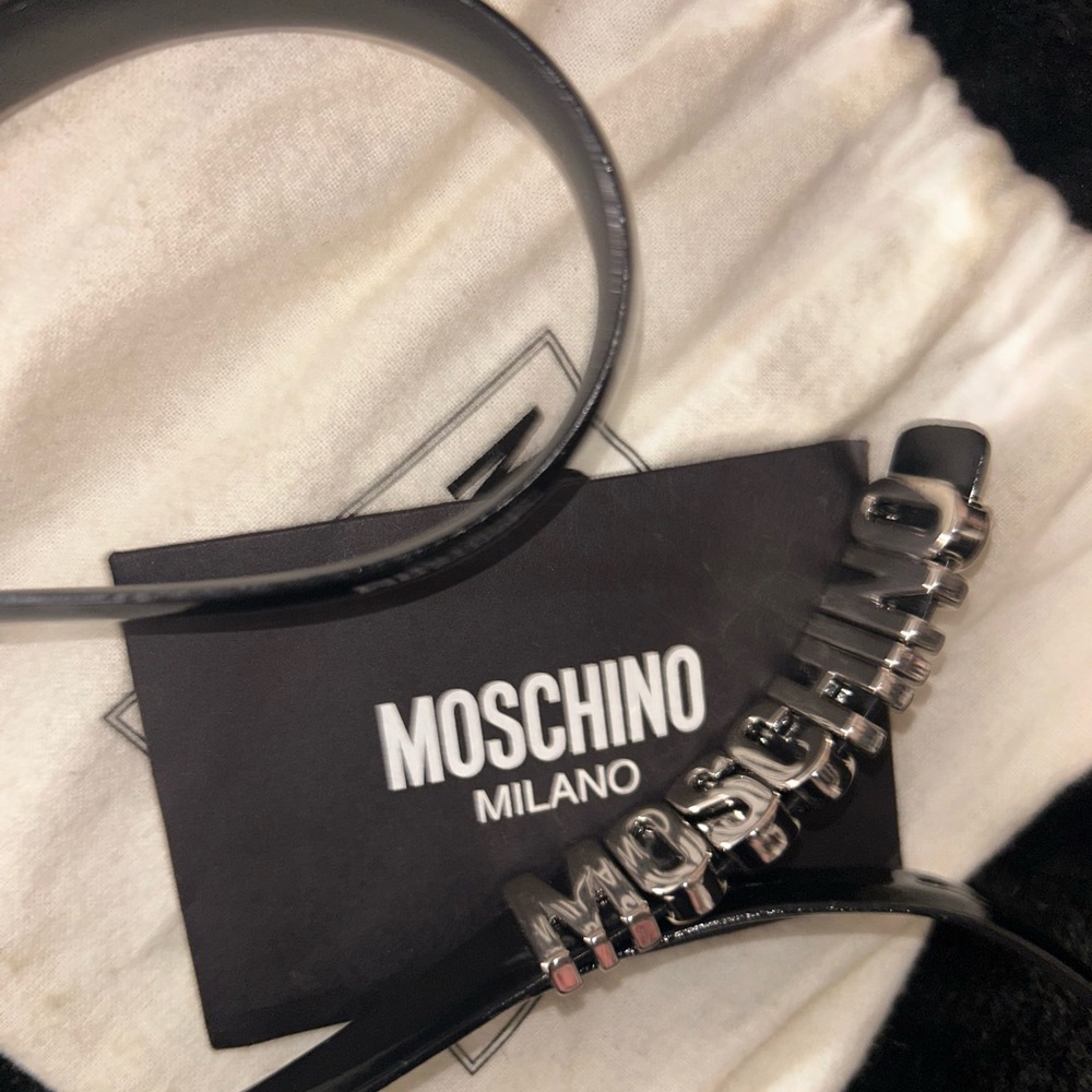 Moschino Black Leather Belt